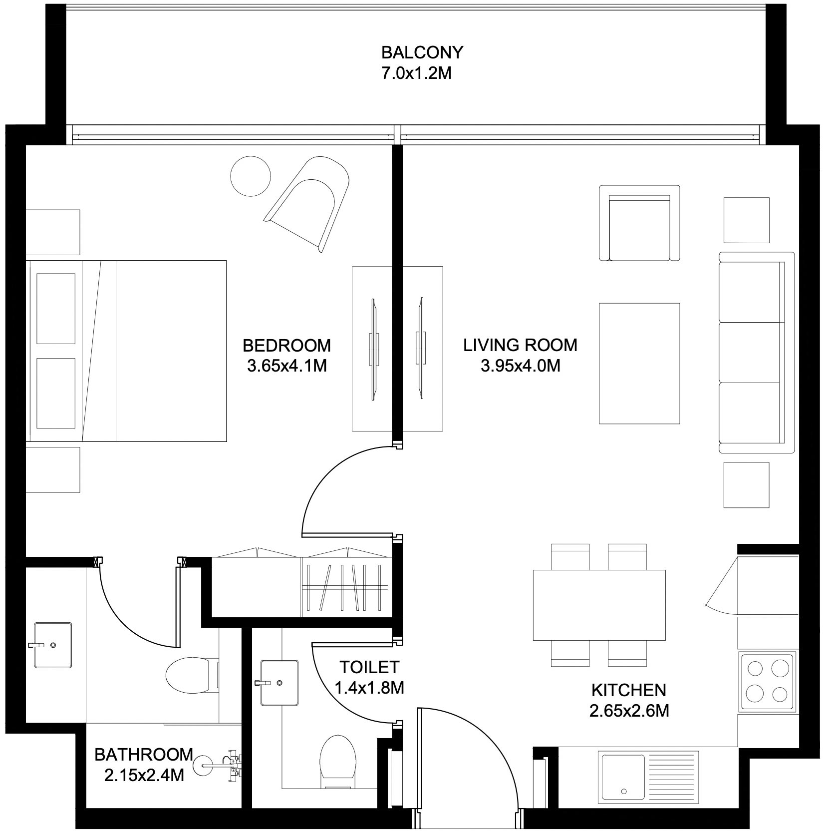 1-Bedroom Units