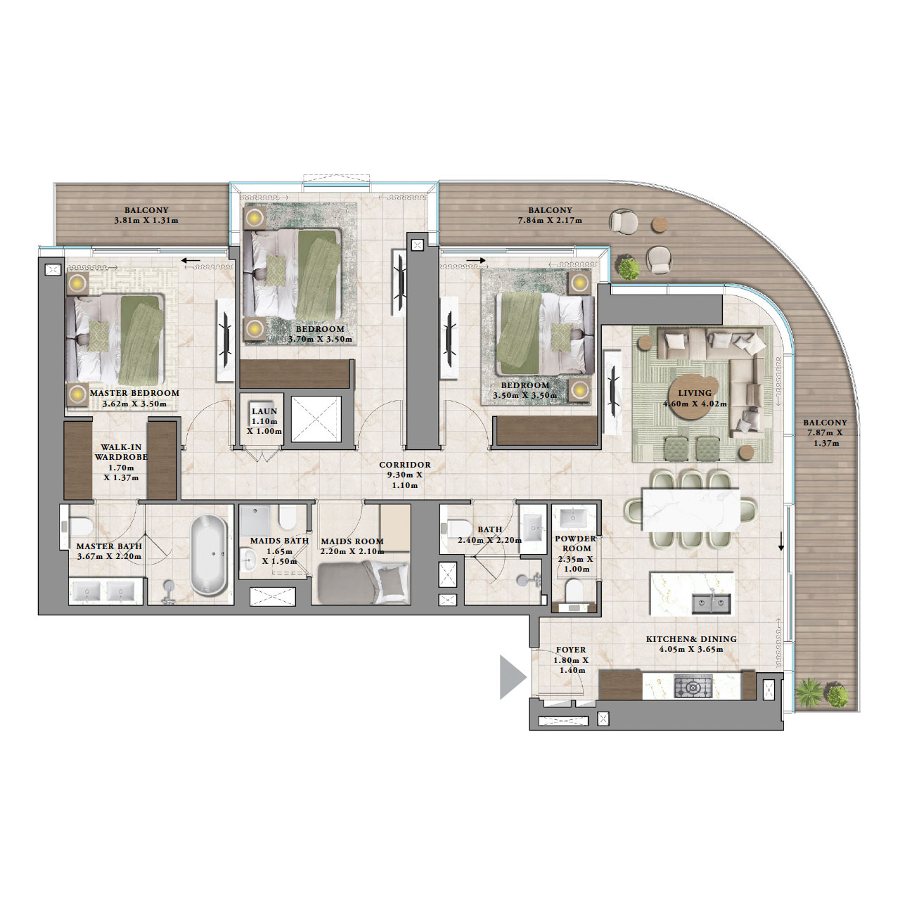 3-BR Apartments