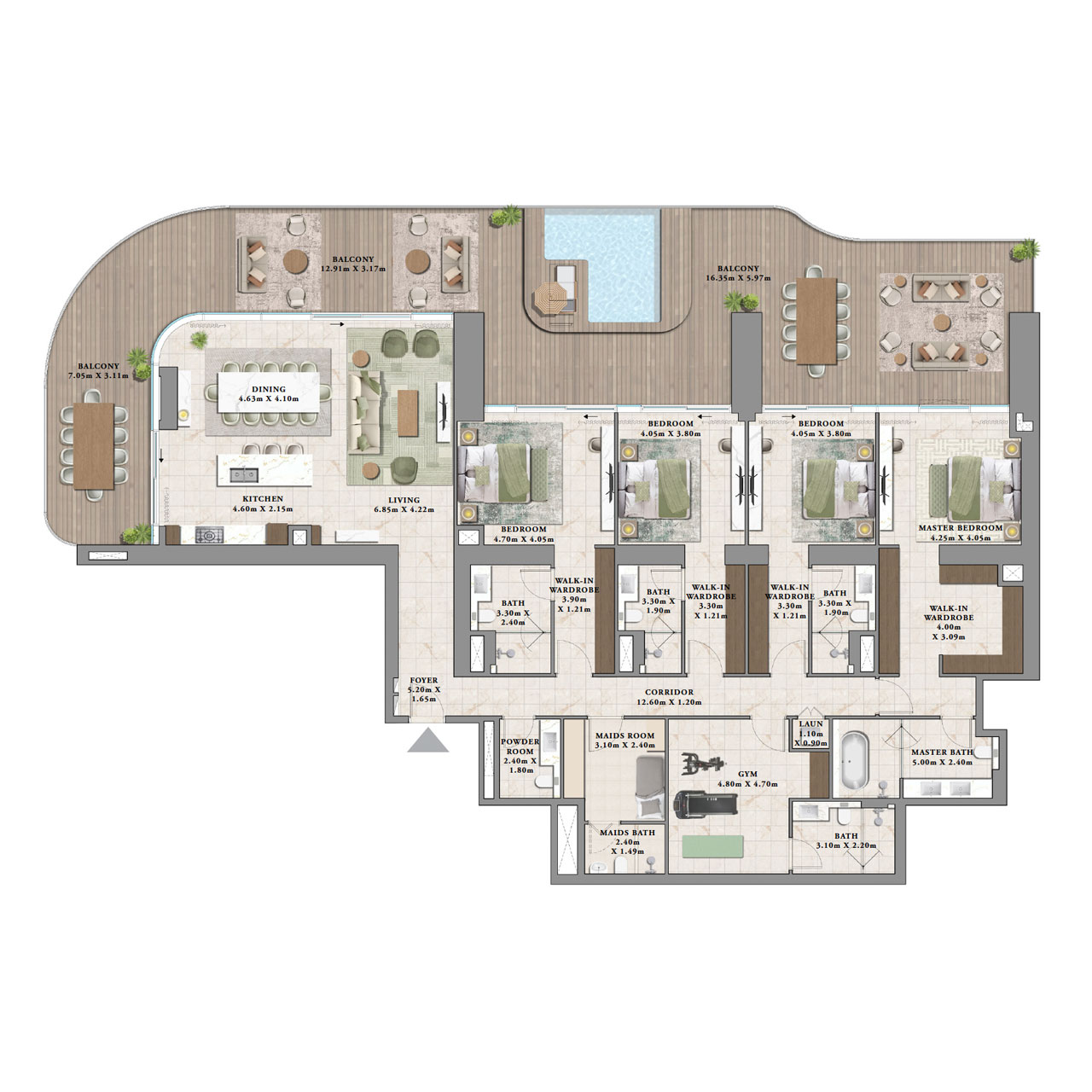 4-BR Apartments