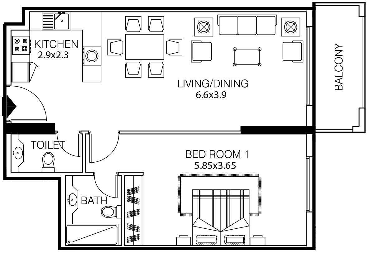 1-Bedroom Units
