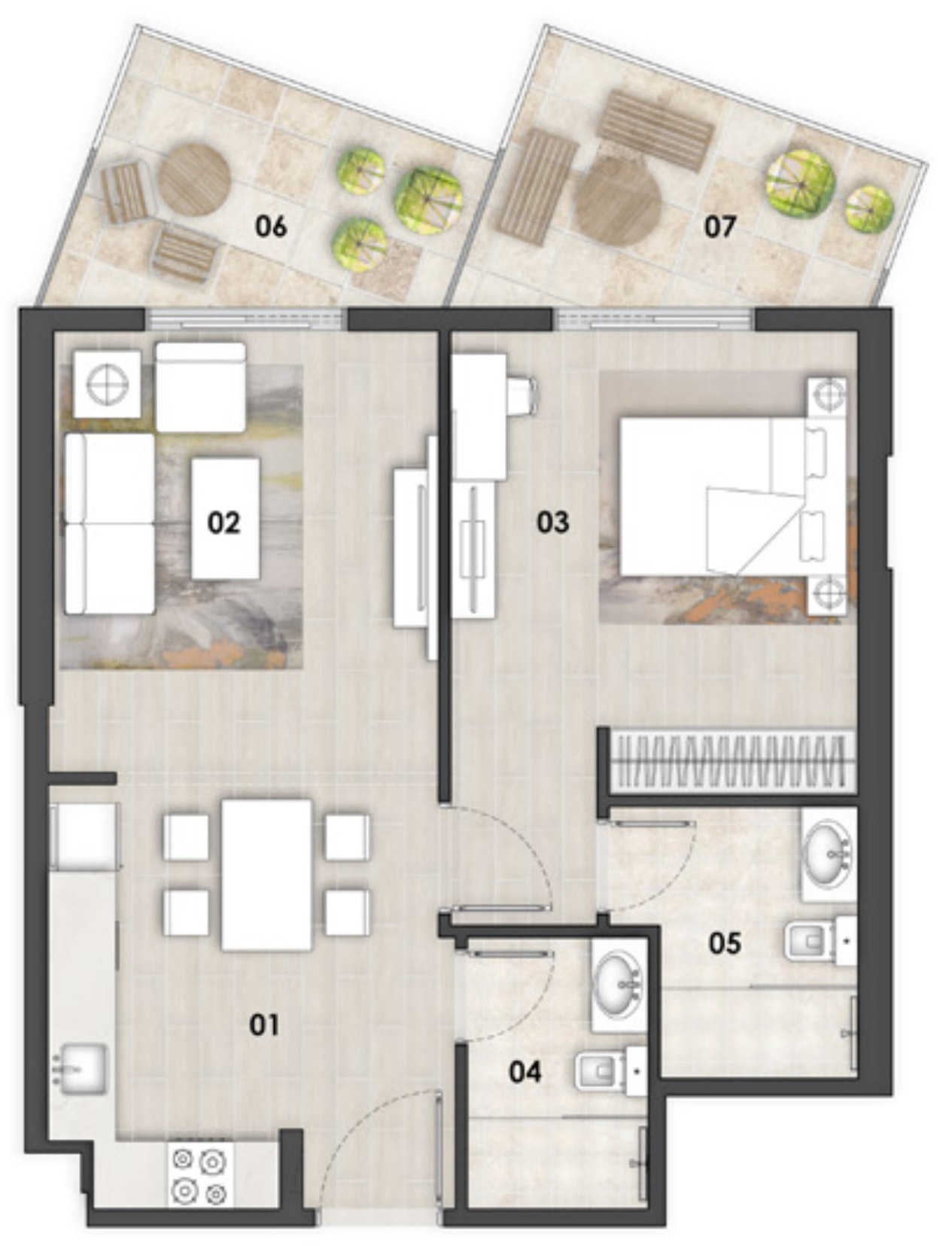 1-Bedroom Units