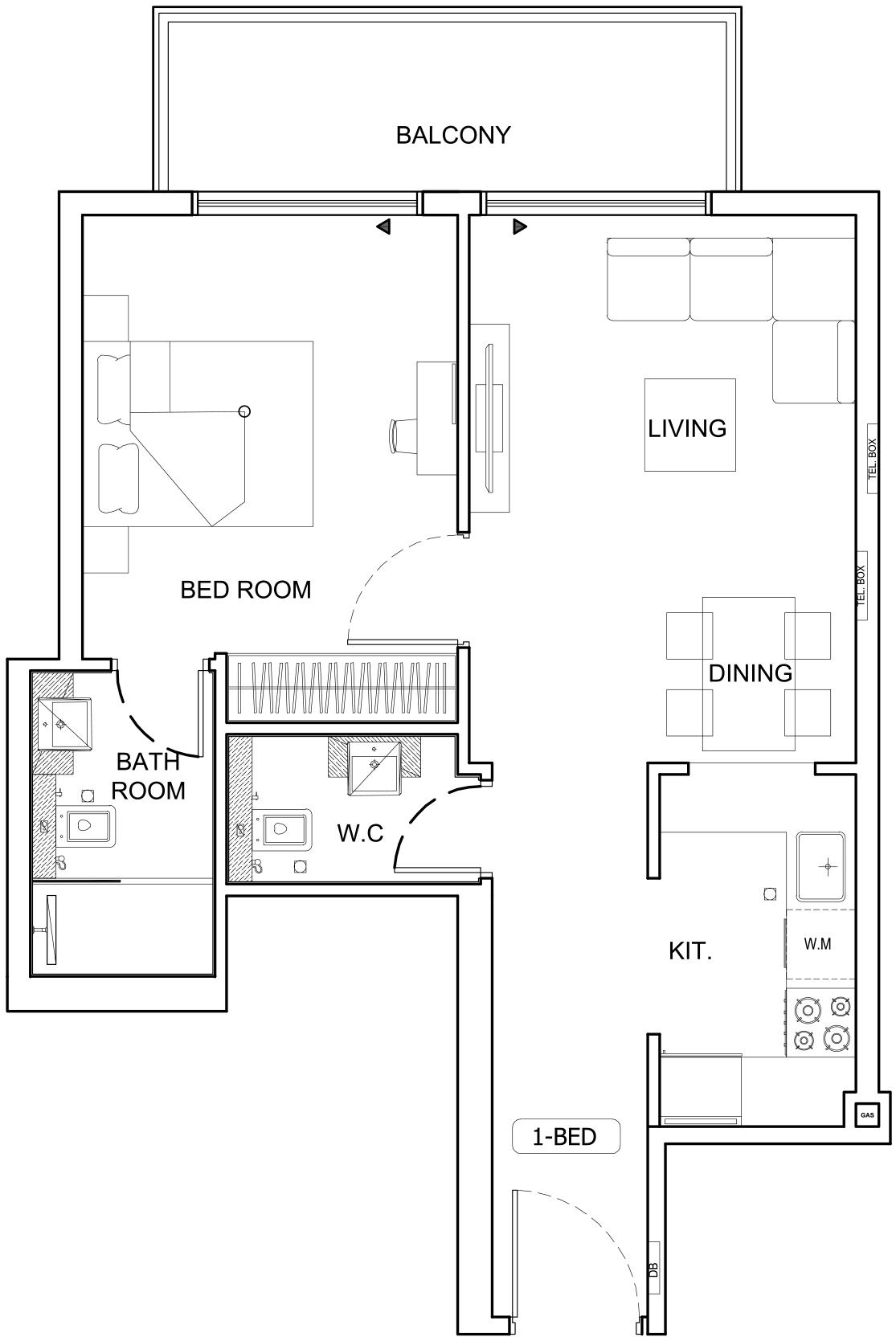 1-Bedroom Unit