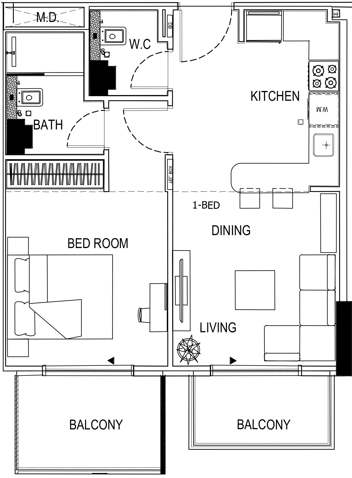 1-Bedroom Unit