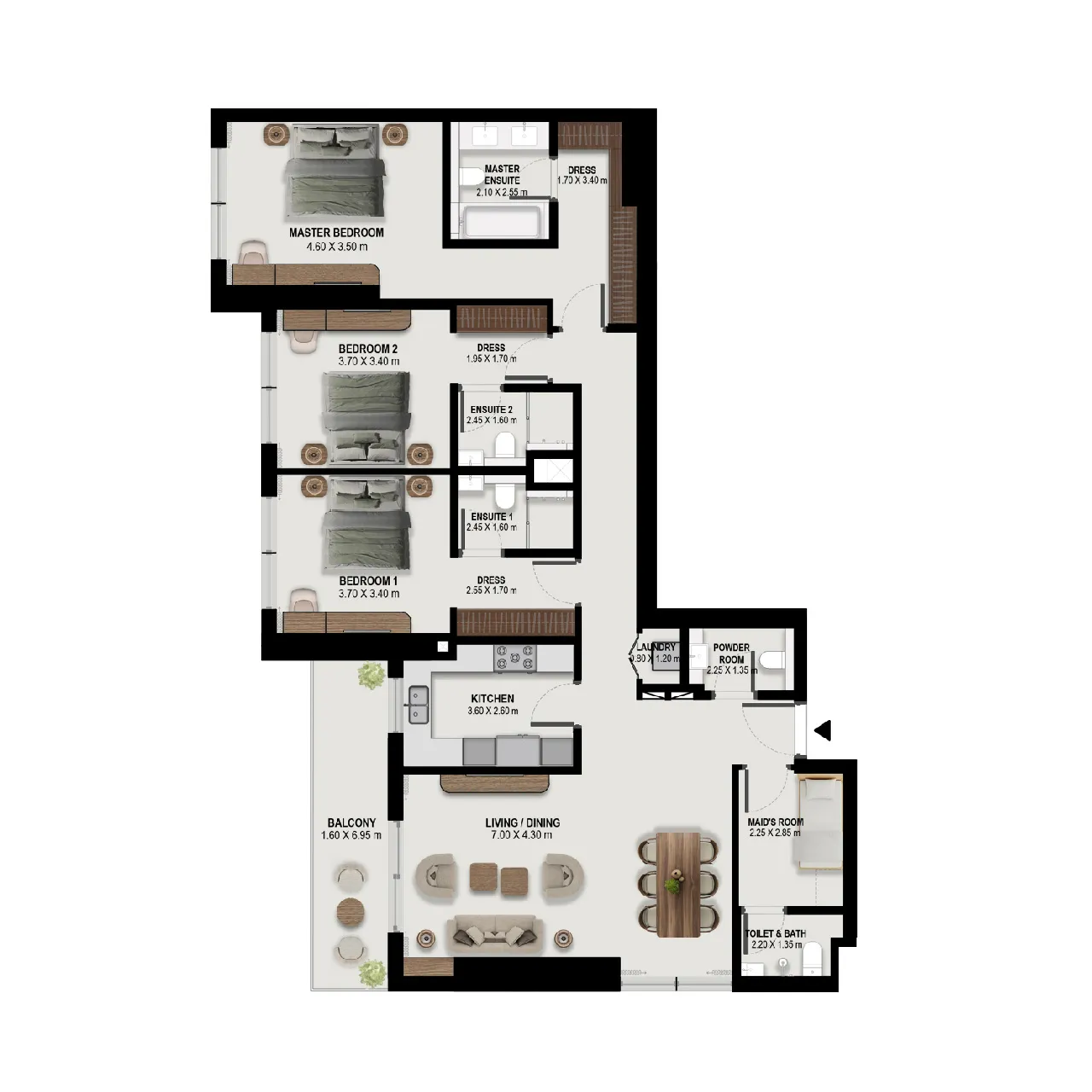 3-BR Apartments
