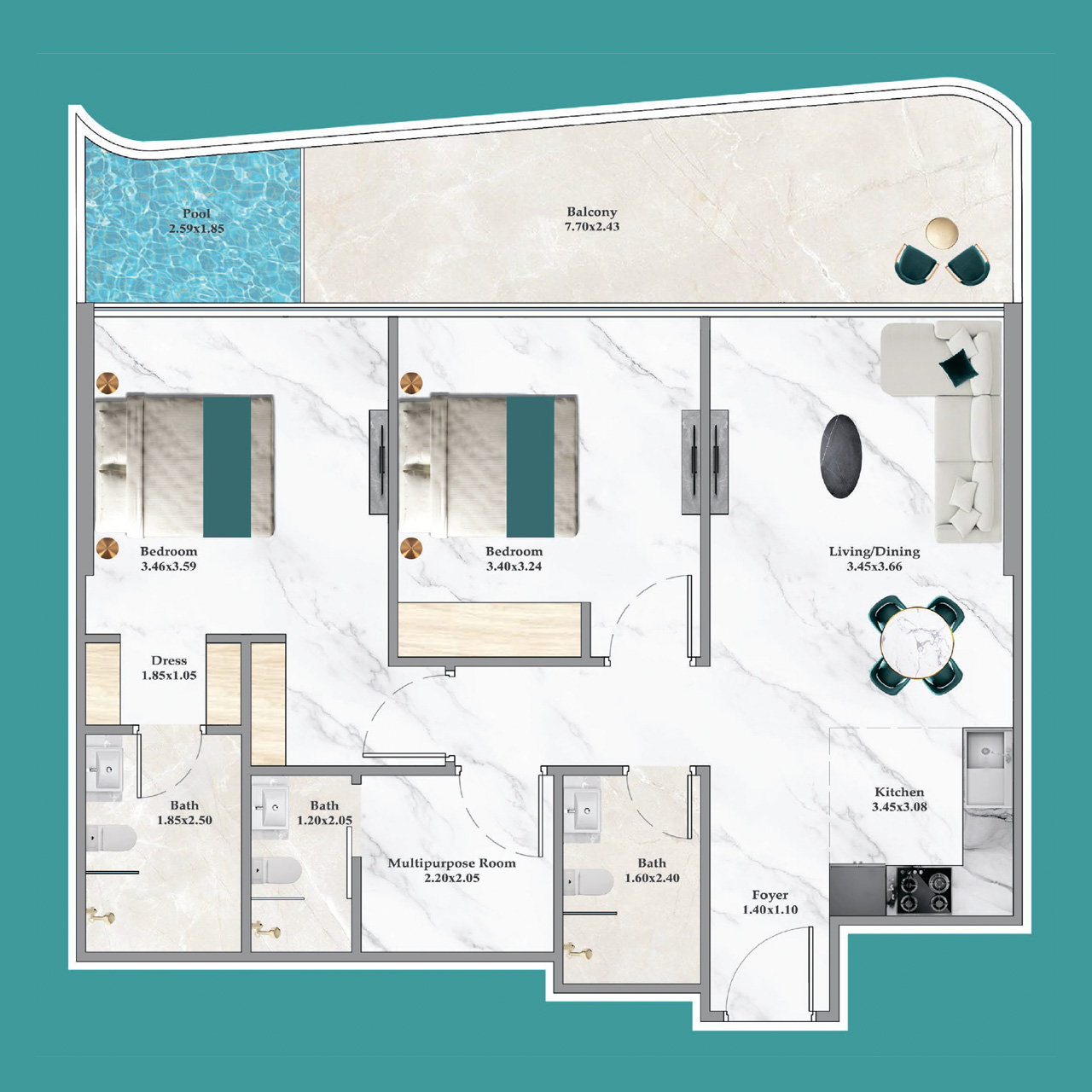 2-BR Premium Apartments