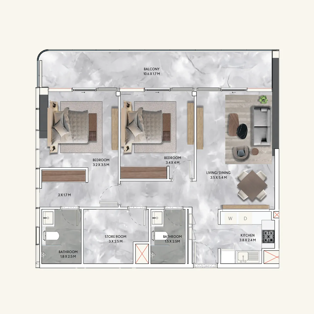 2-BR Apartments