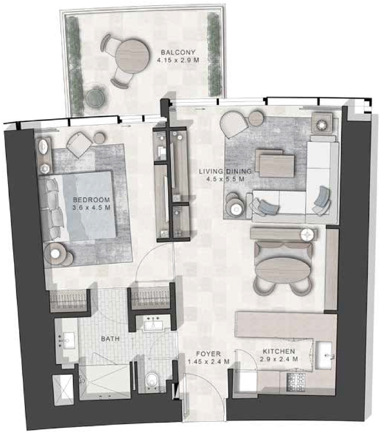 1-Bedroom Units