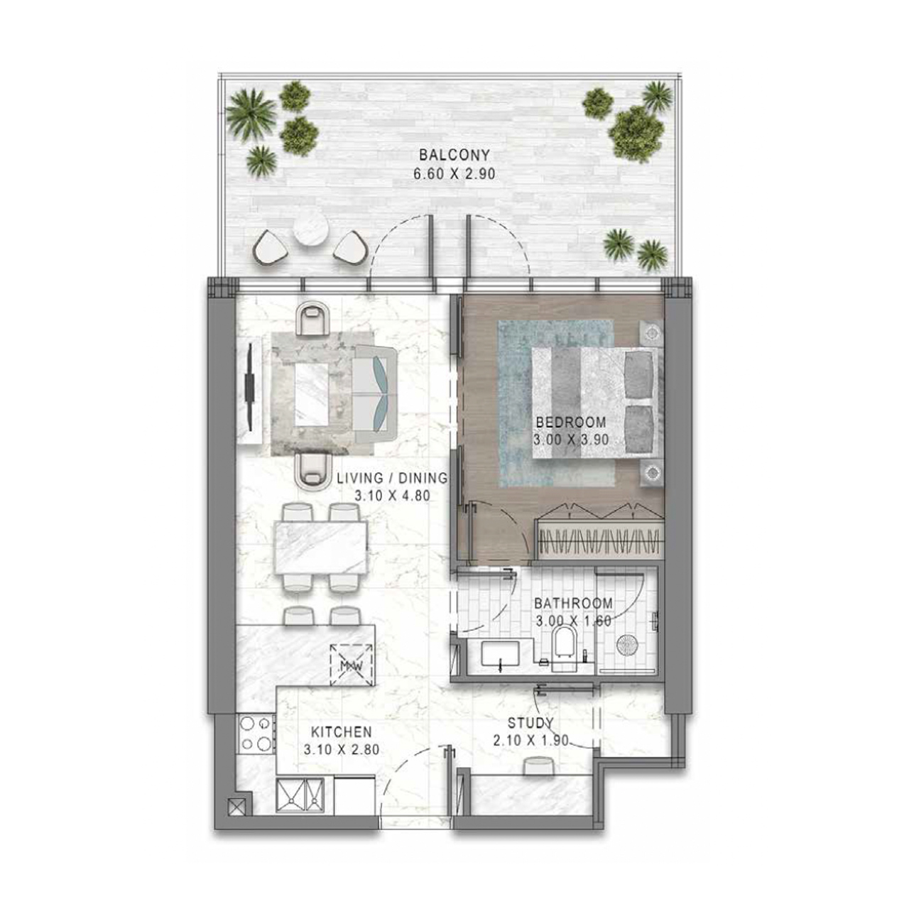 1-BR Apartments
