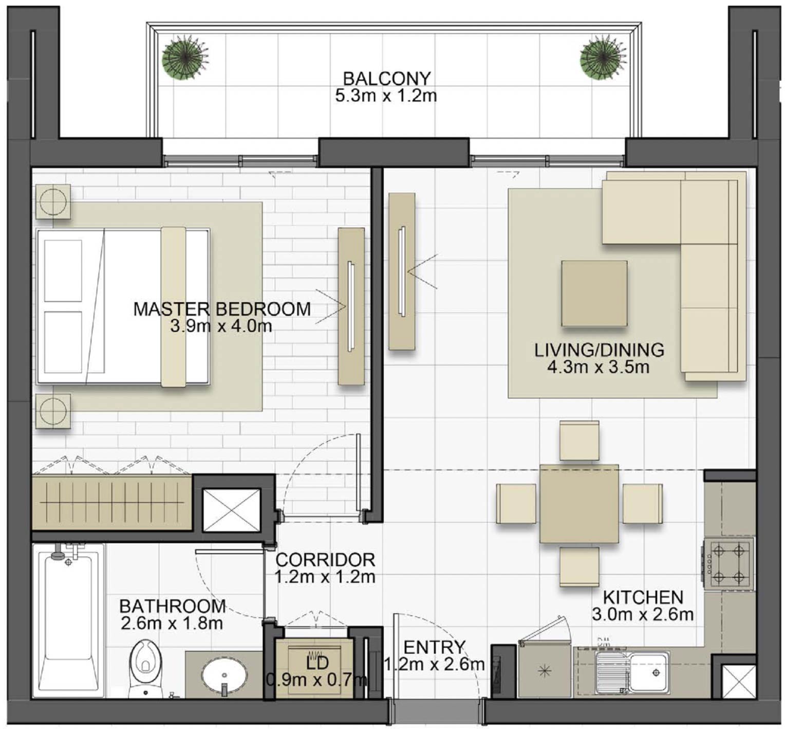 1-Bedroom Units