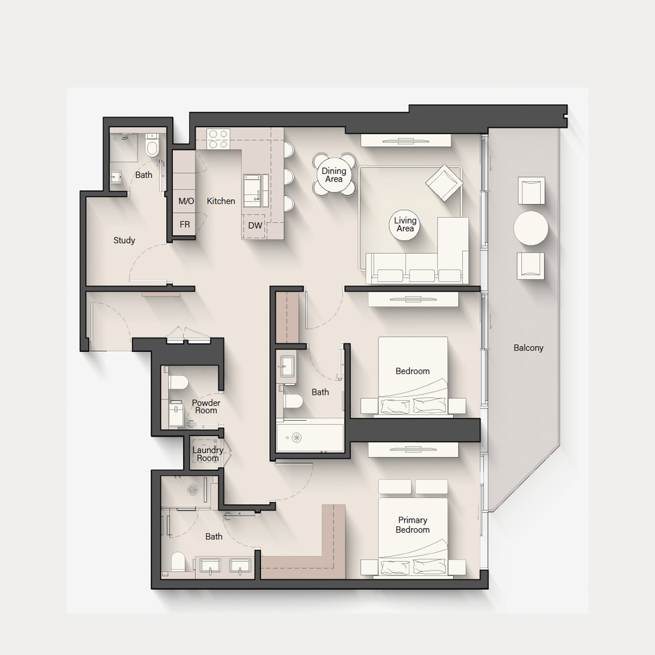 2-BR+S Apartments