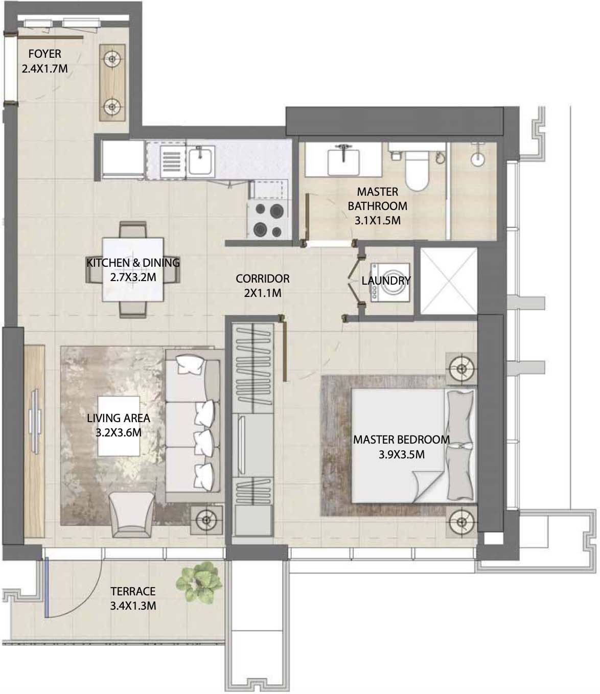 1-Bedroom Apartment