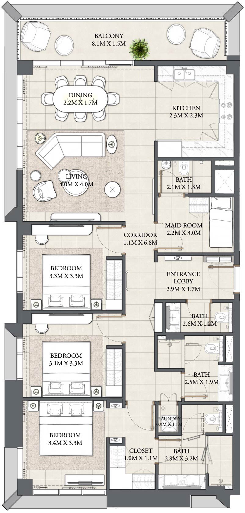 3-Bedroom Units