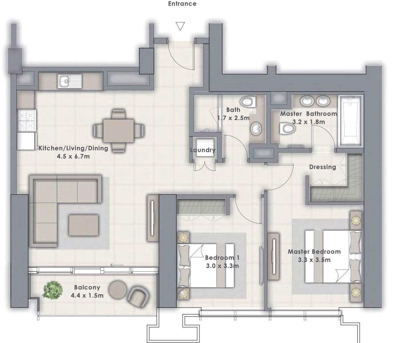 2-Bedroom Apartment