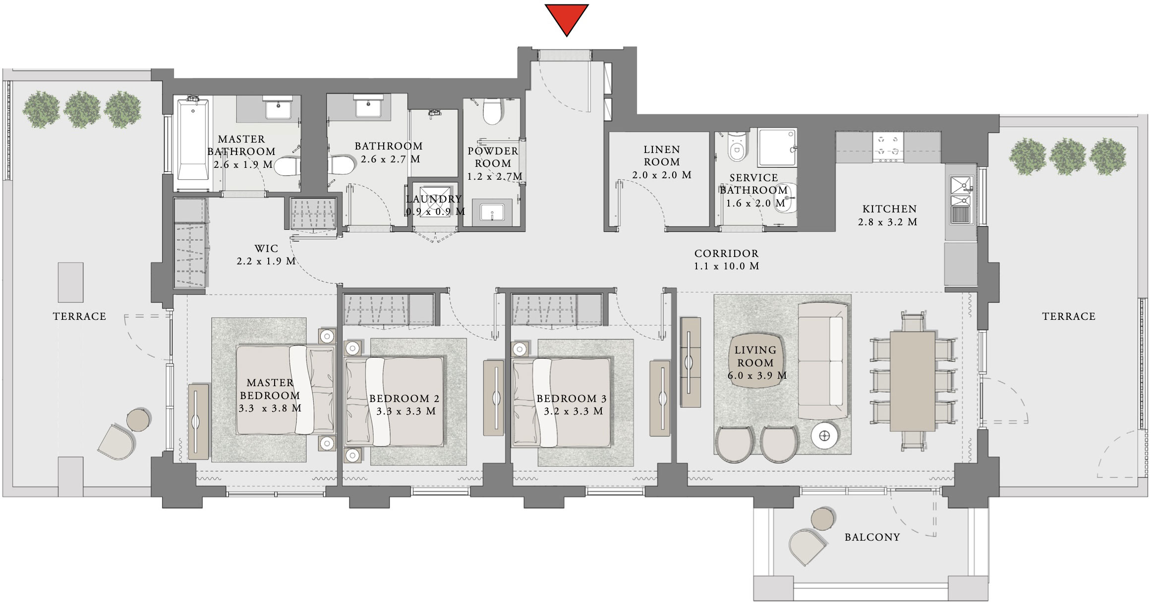3-Bedroom Apartment