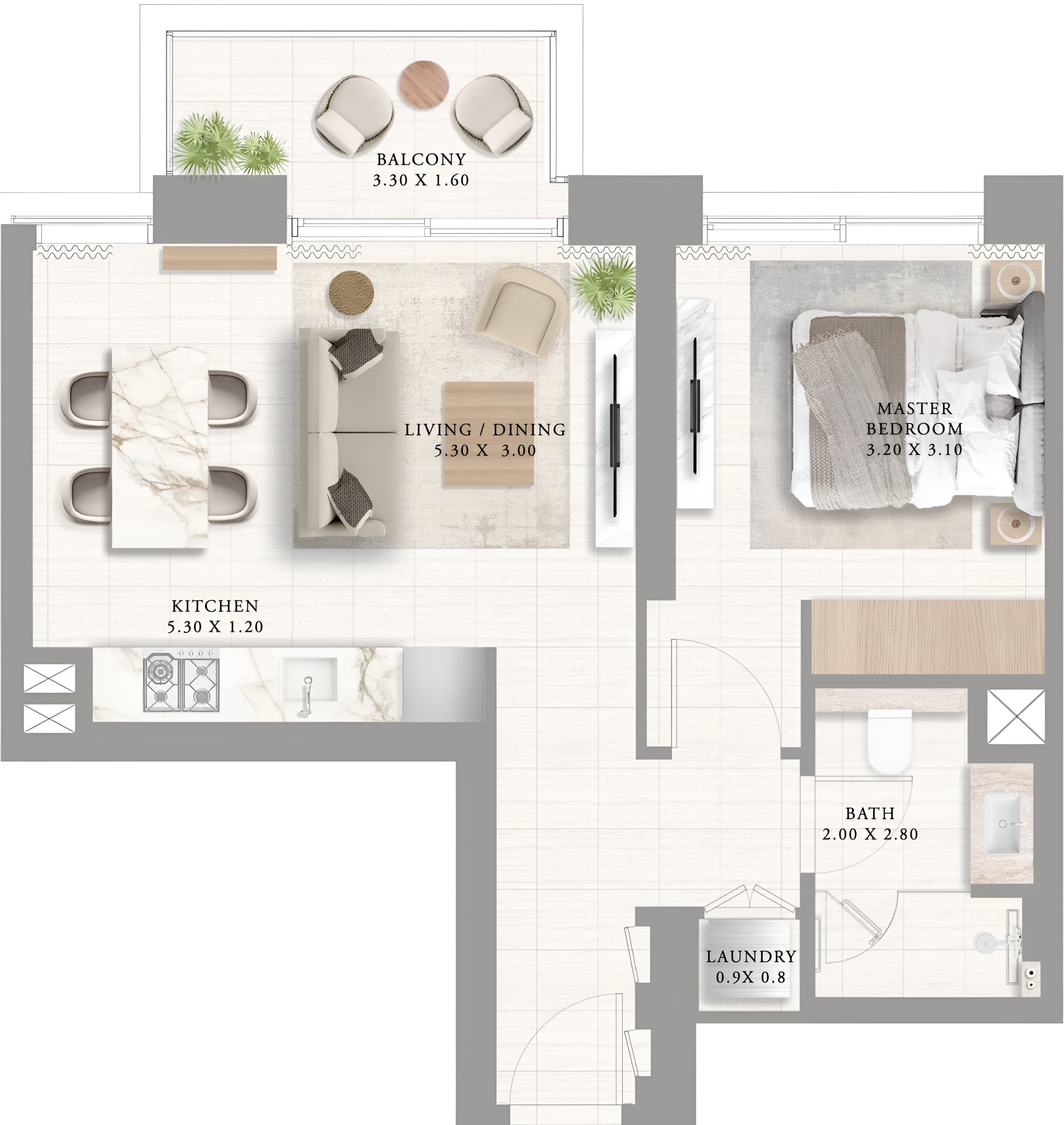 1-Bedroom Units