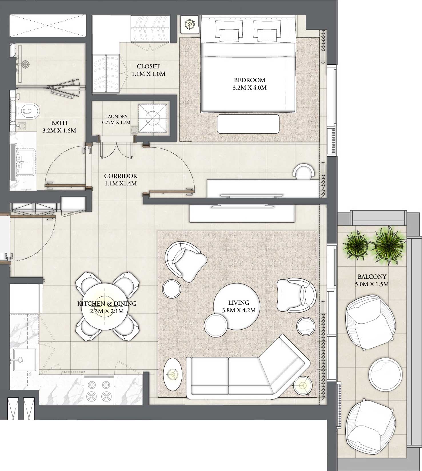 1-Bedroom Units