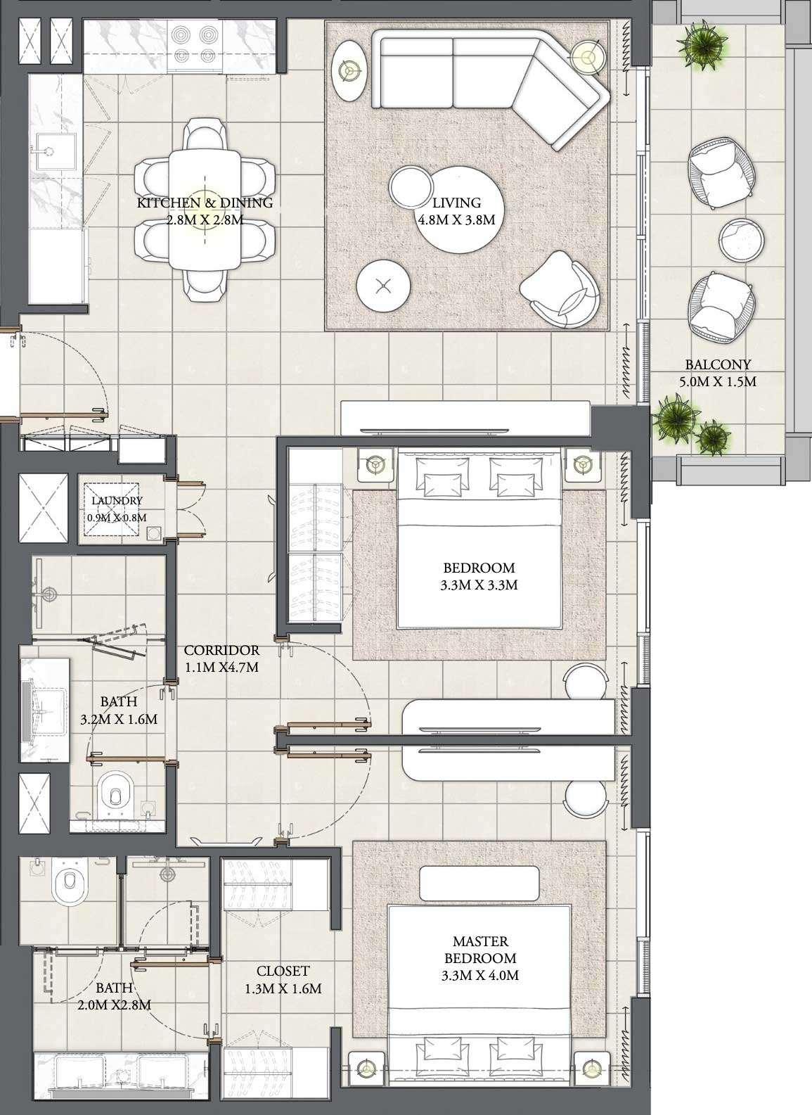 2-Bedroom Units