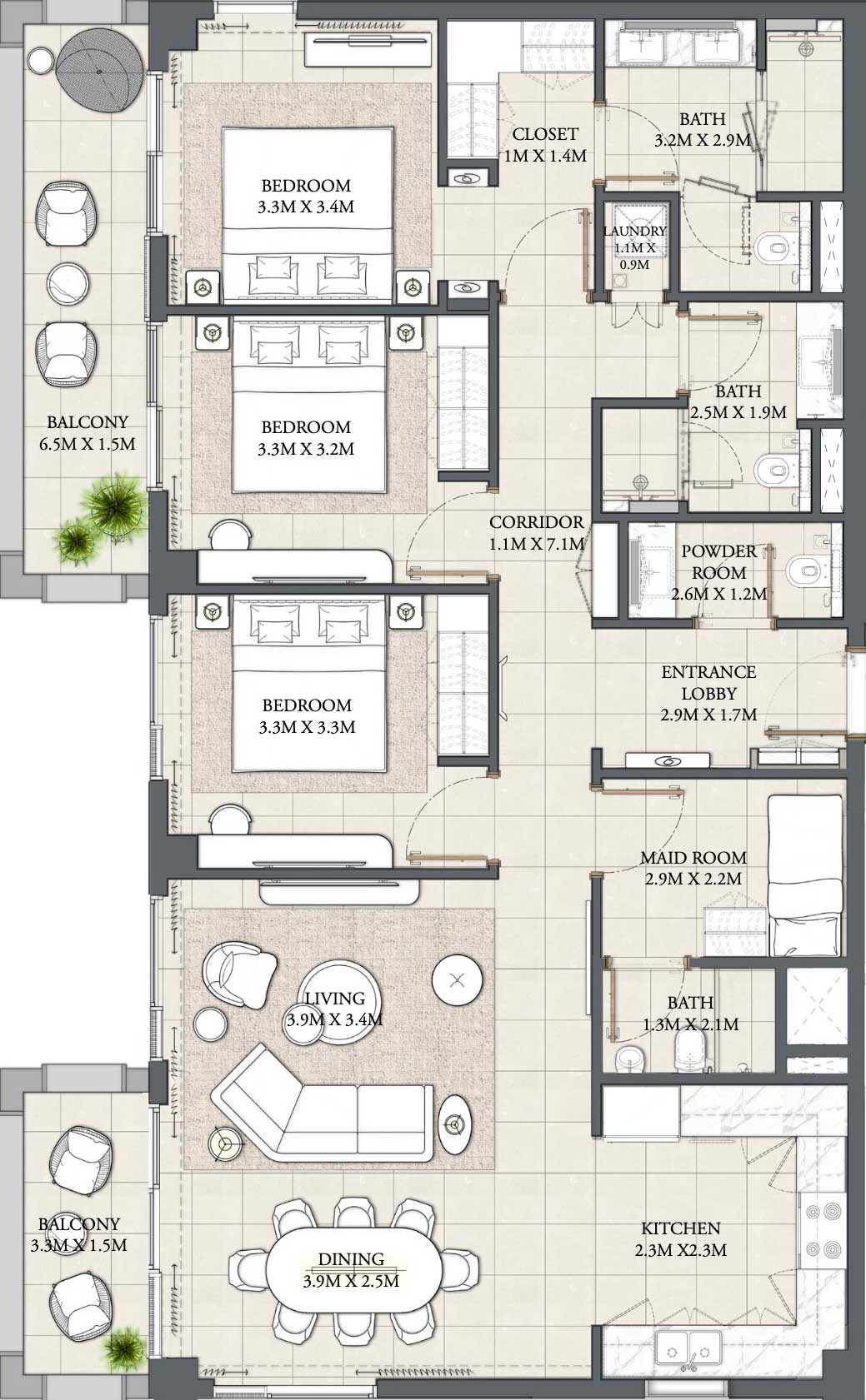 3-Bedroom Units