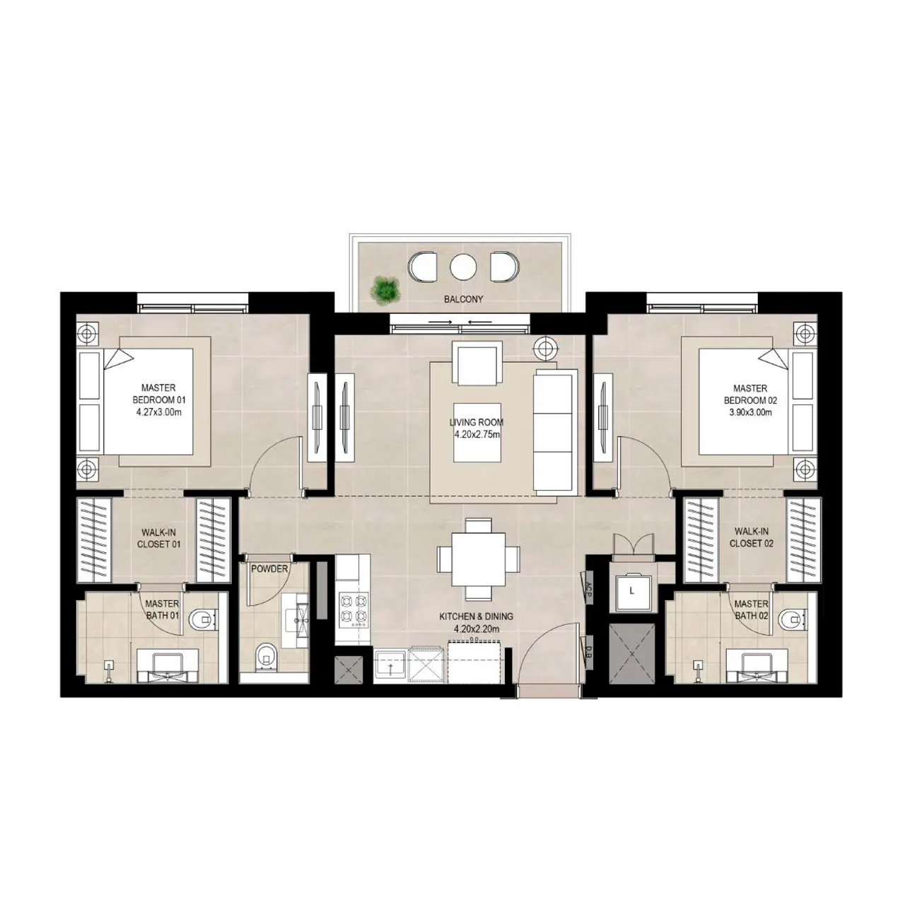 2-BR Apartments