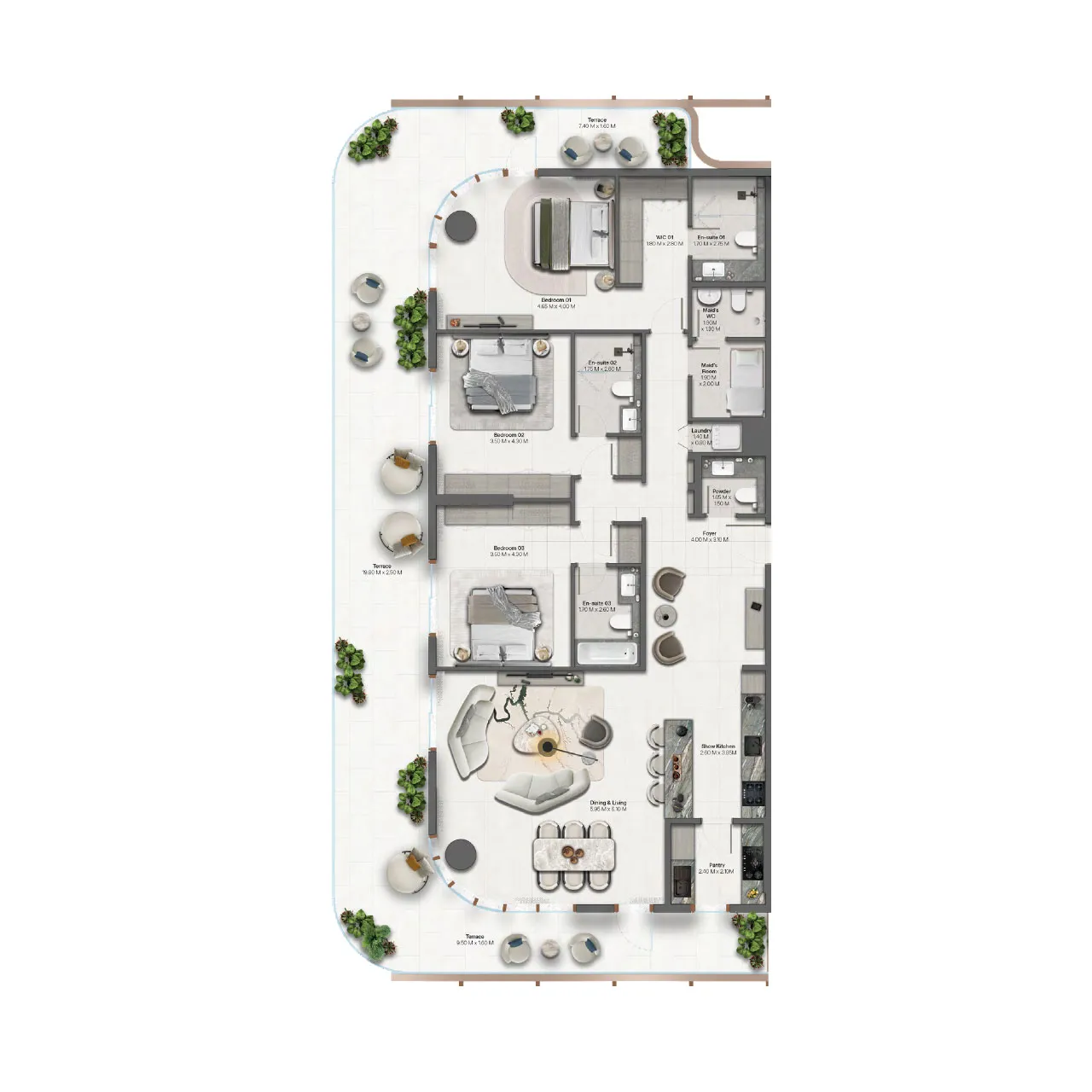 3-BR Apartments
