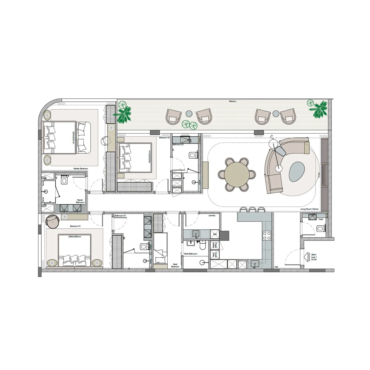 3-BR Apartments