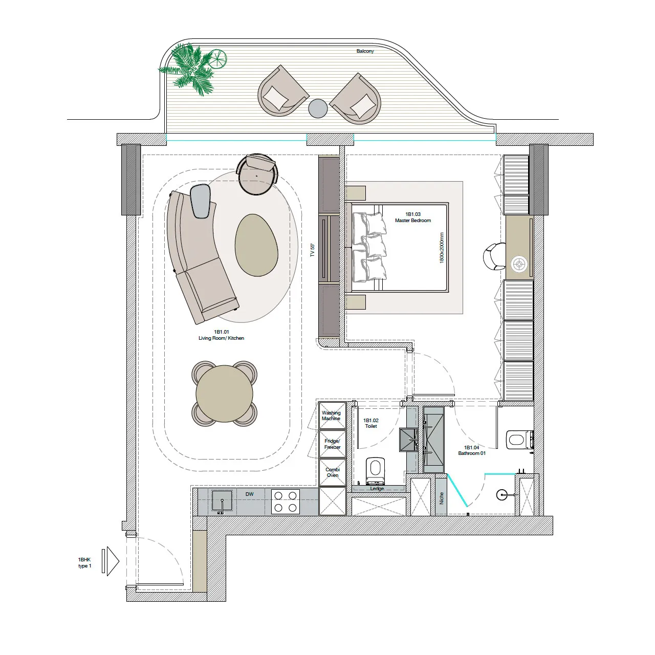 1-BR Apartments