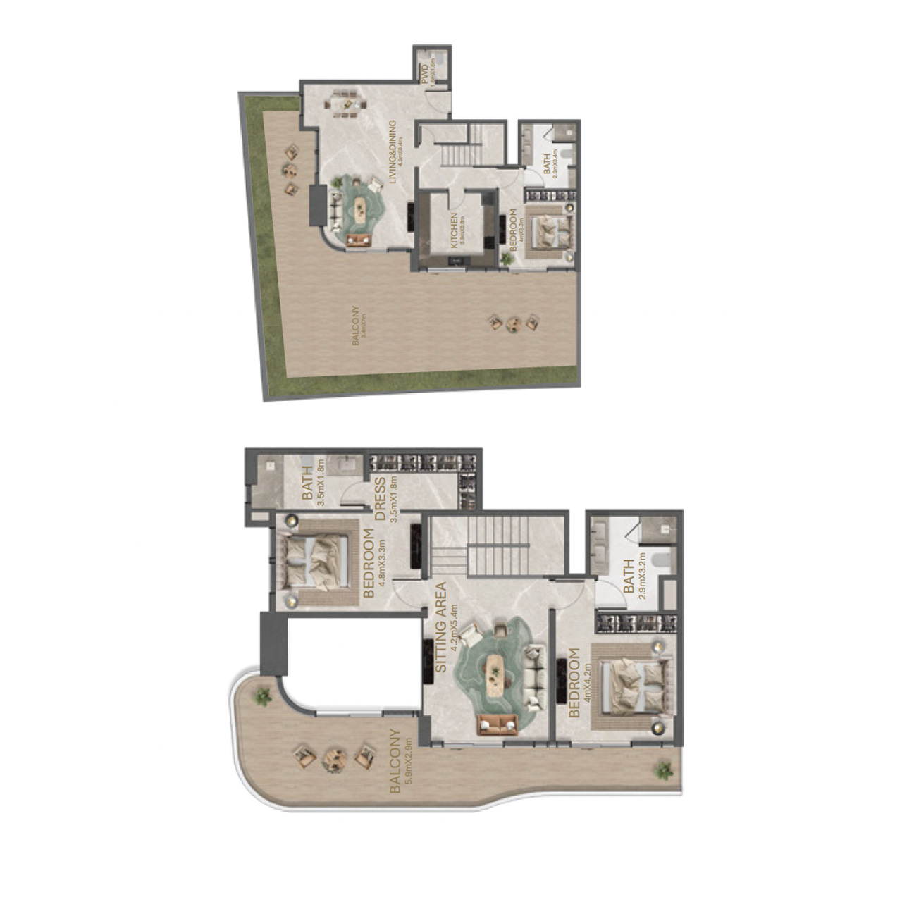 3-BR Apartments