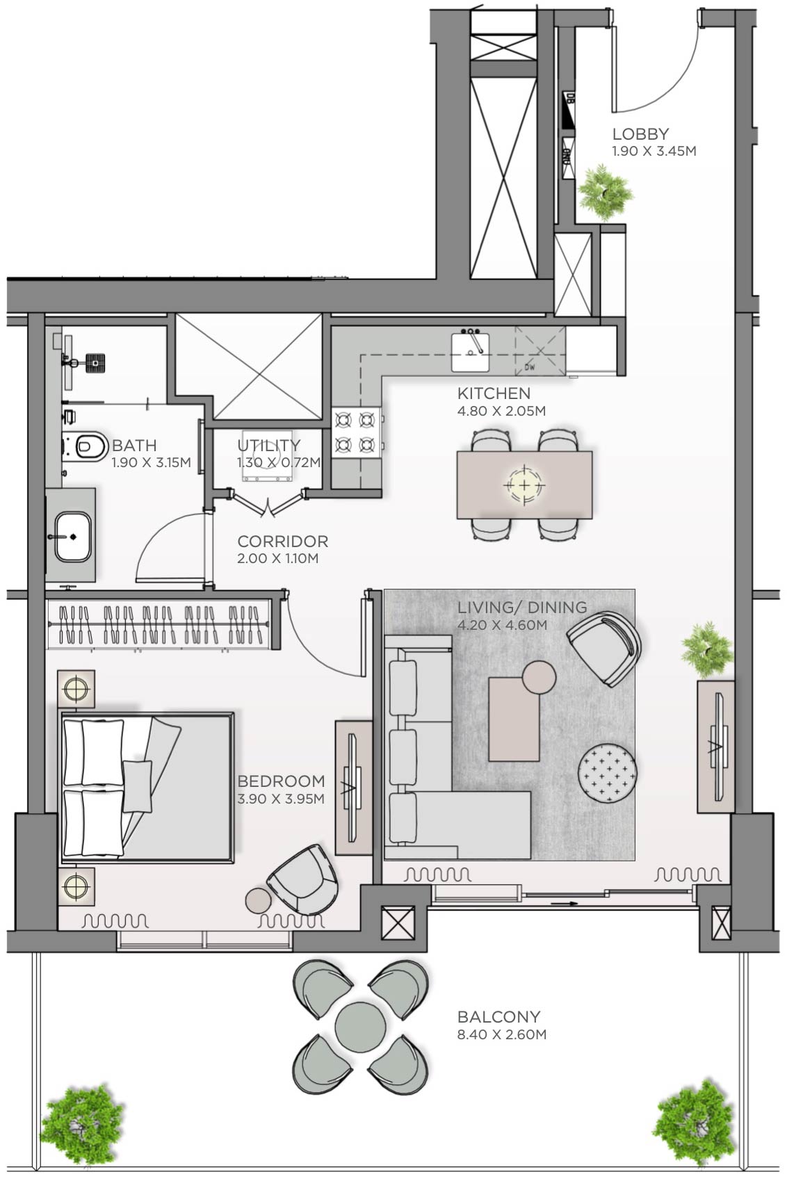 1-Bedroom Unit