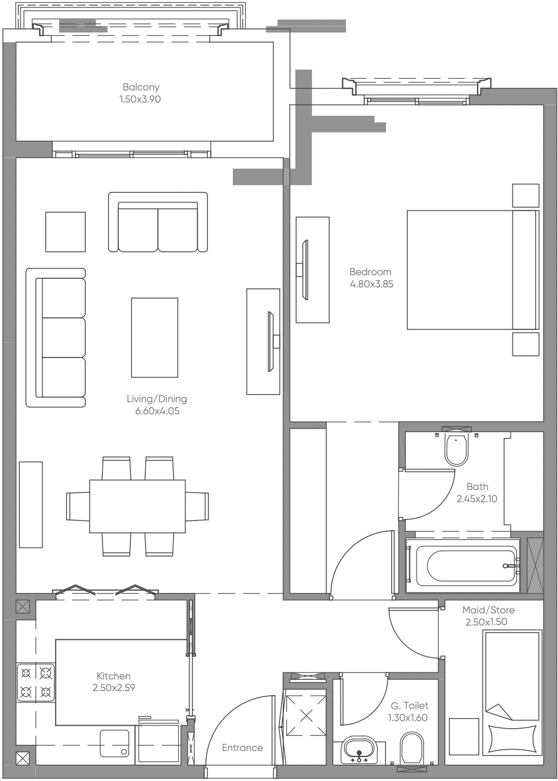 1-Bedroom Apartment