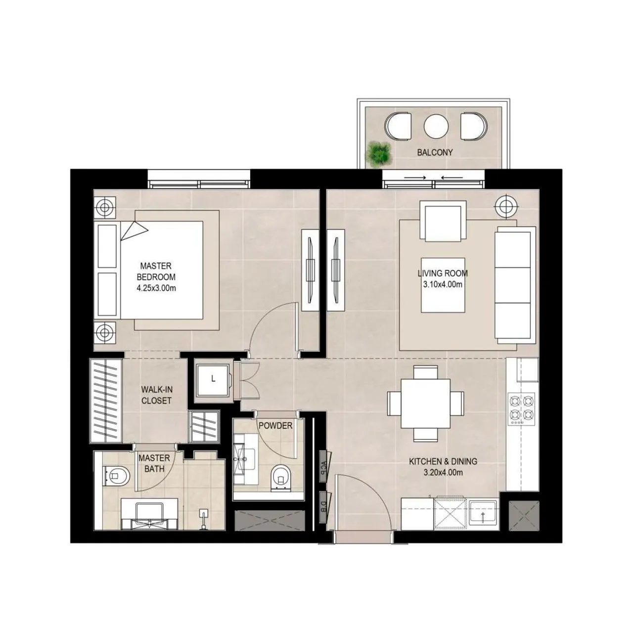 1-BR apartments
