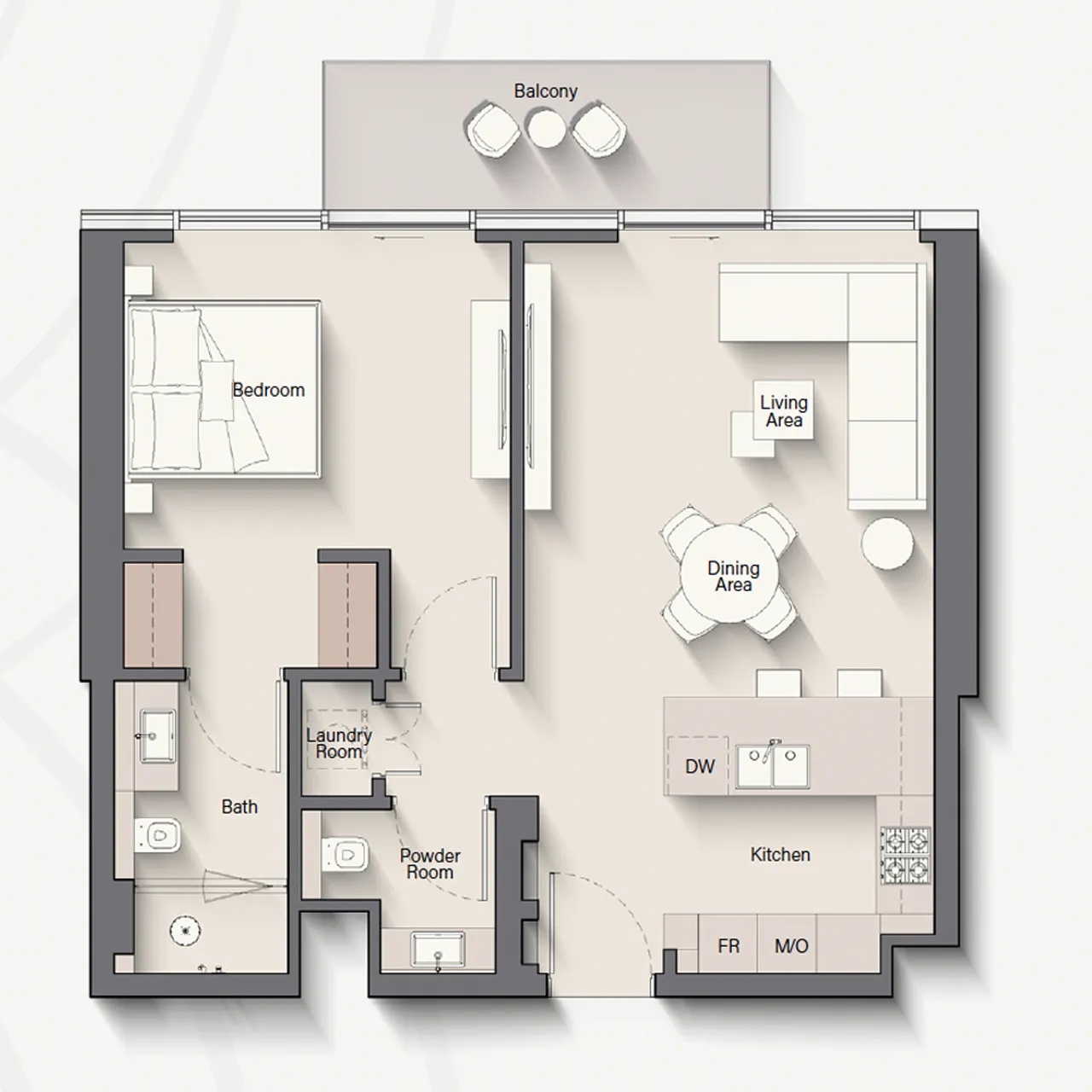 1-BR apartments