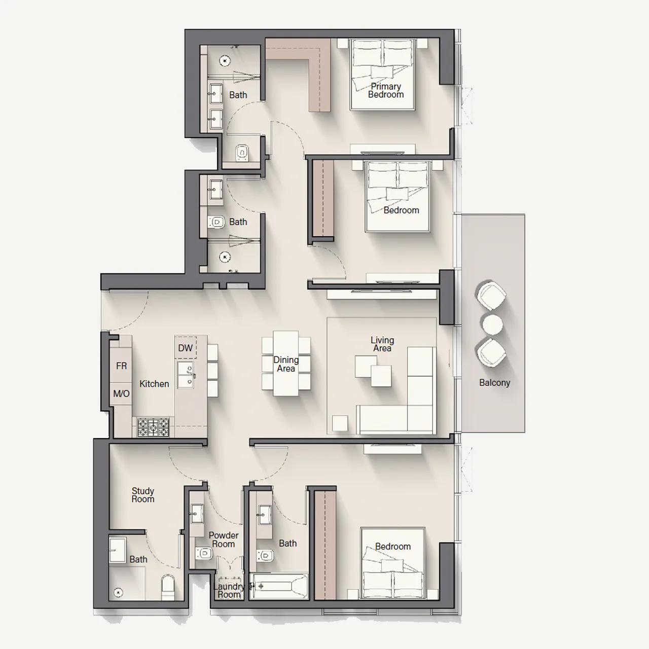 3-BR apartments