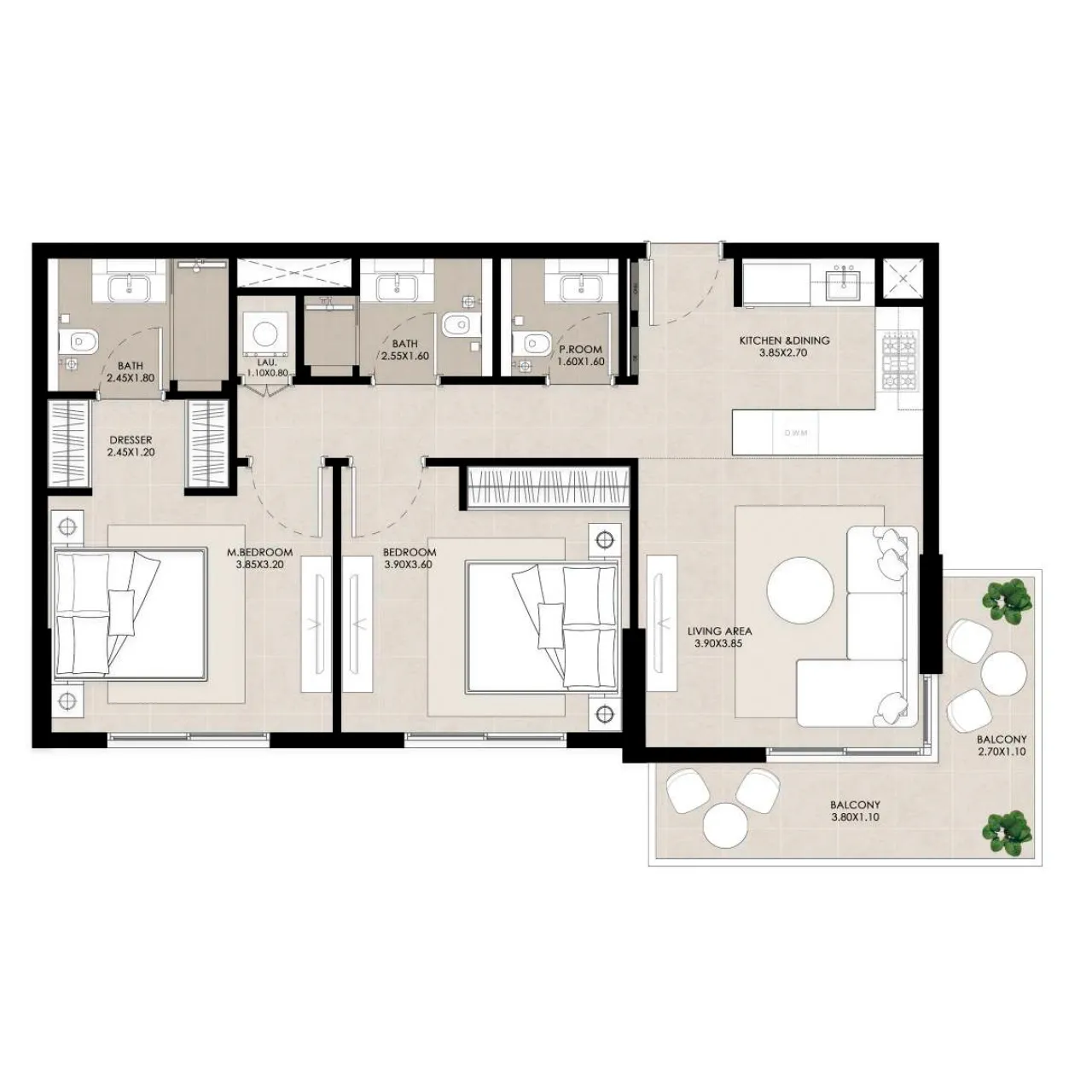 2-BR Apartments