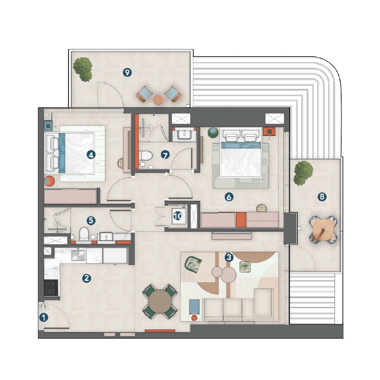 2 Bedroom Apartments