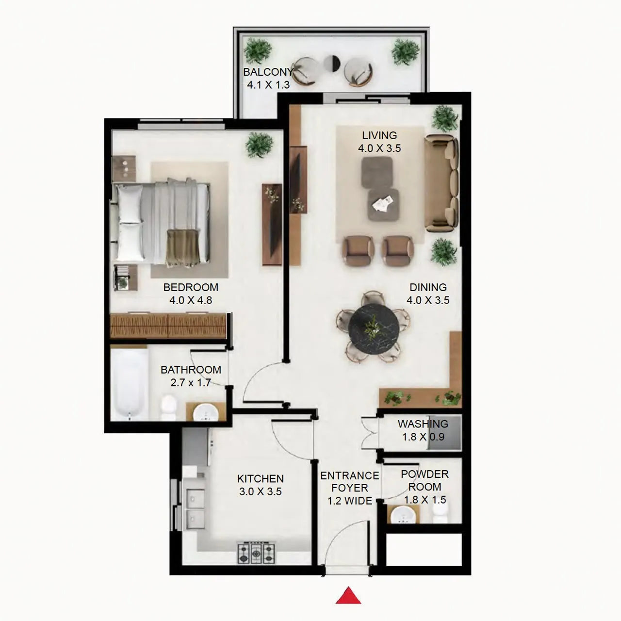1-BR apartments