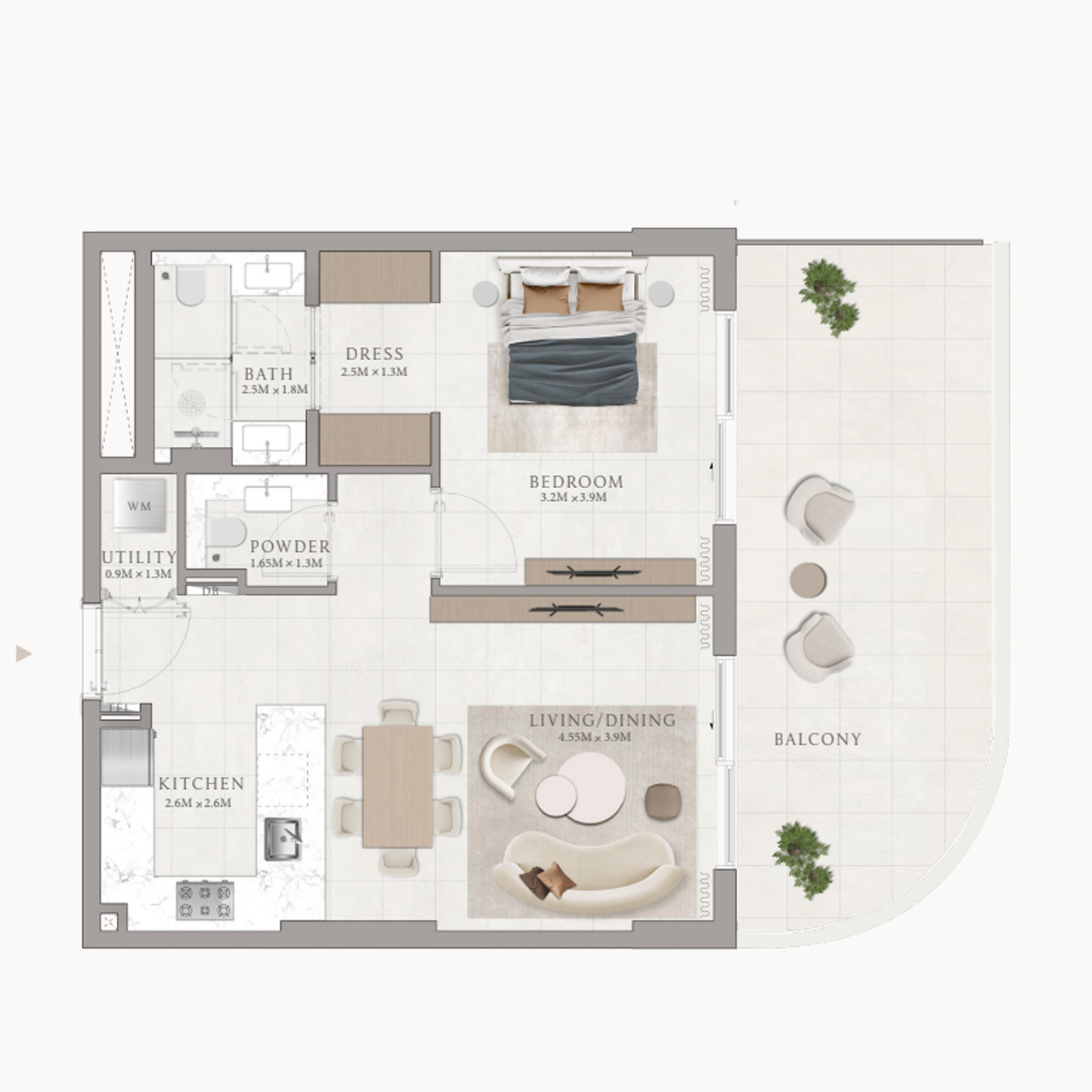 1-BR apartments
