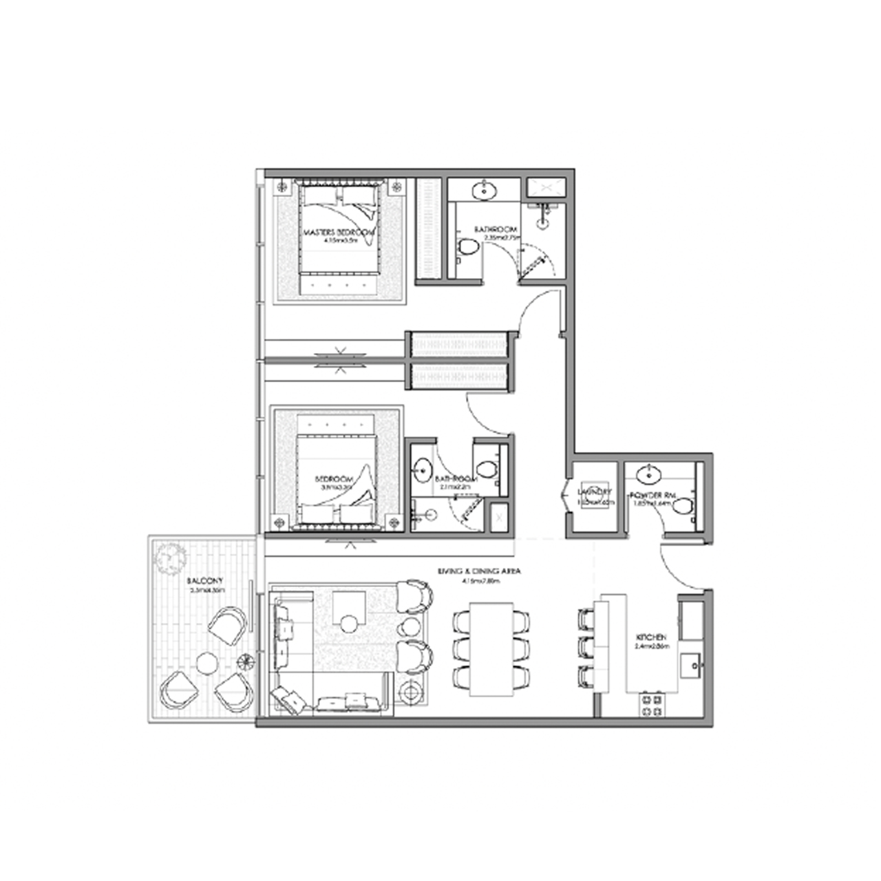 2-BR apartments