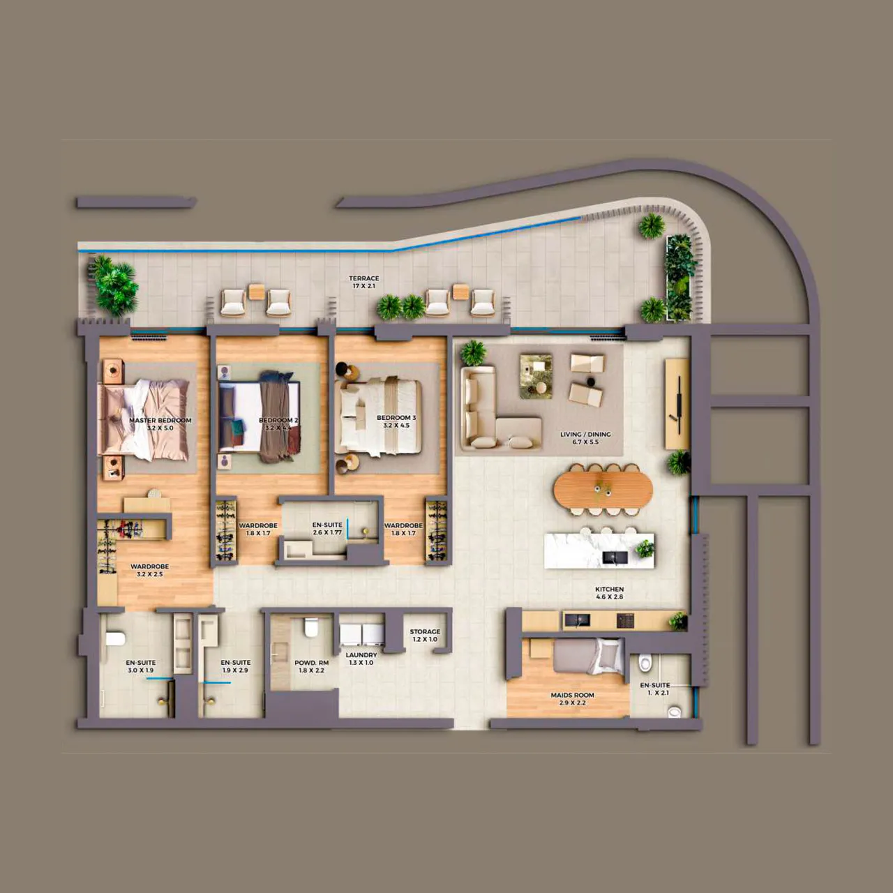 3-BR Apartments