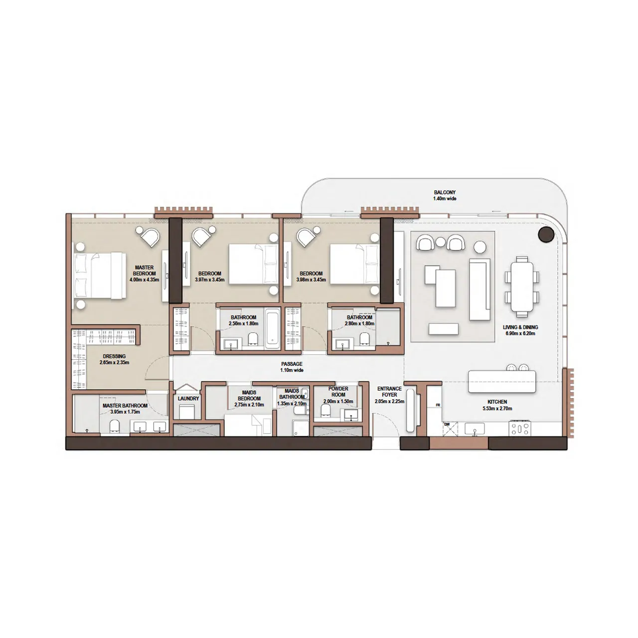 3-BR Apartments