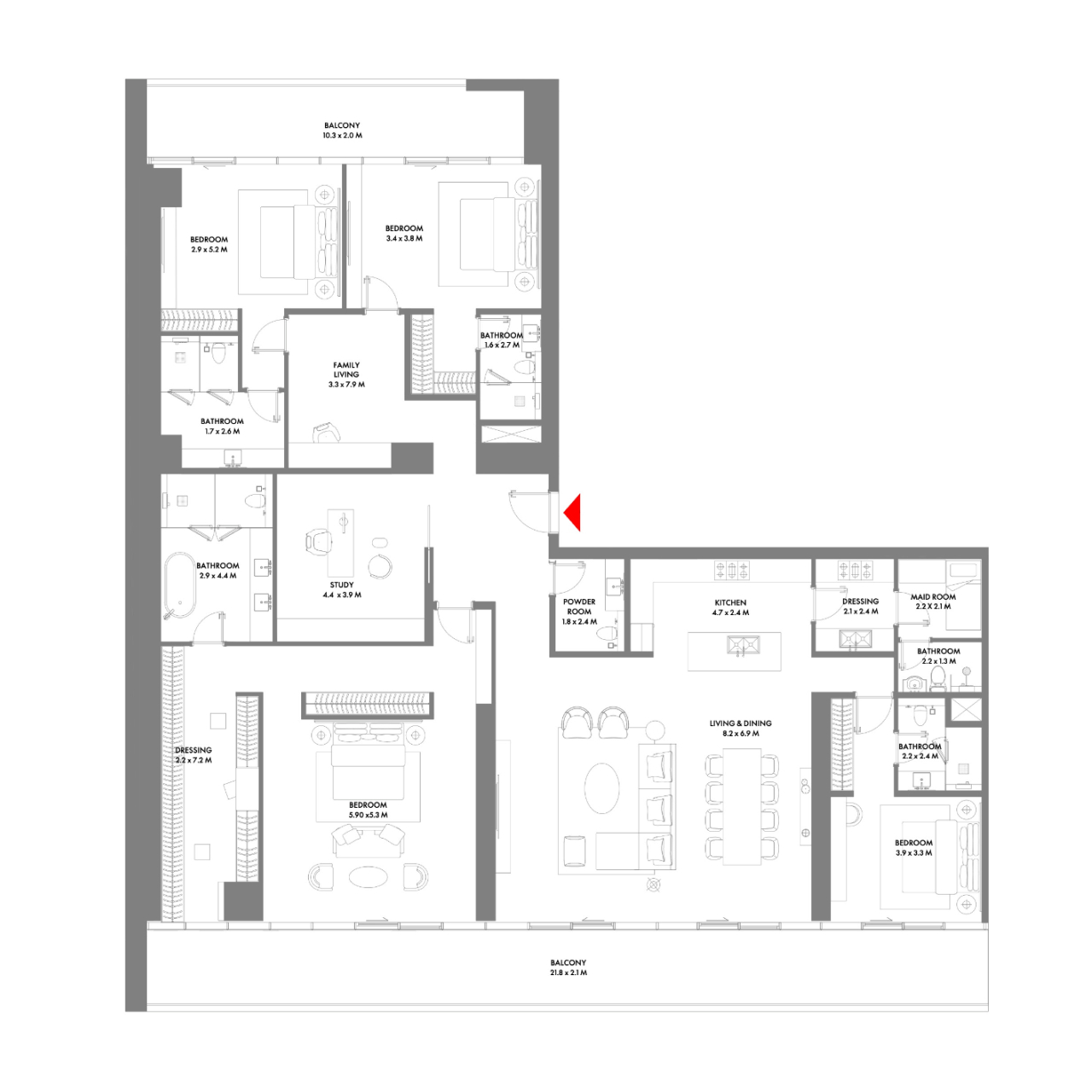 4-BR Apartments