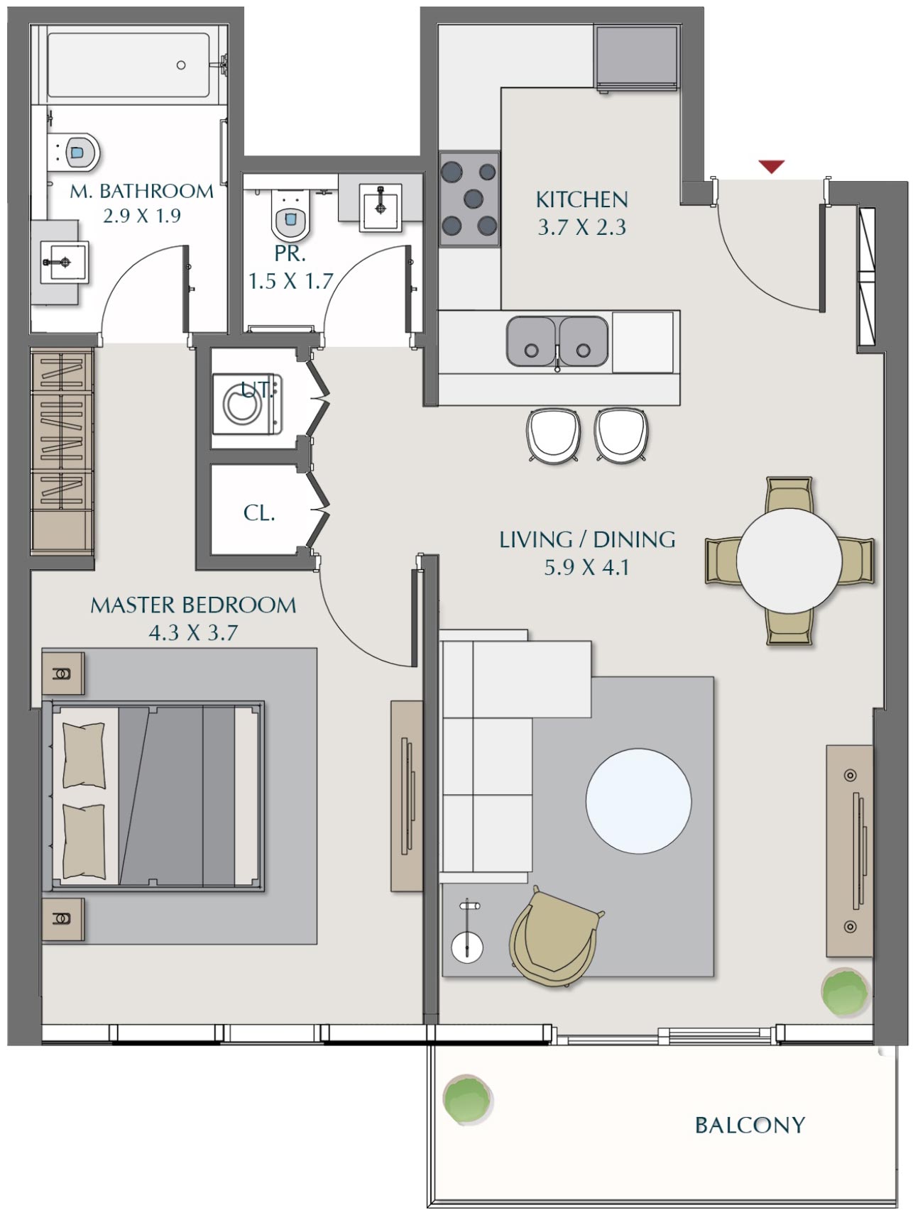 1-Bedroom Units