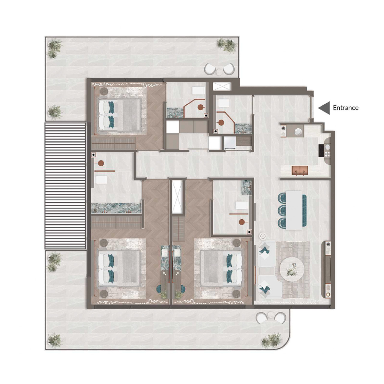 3 Bedroom Apartments